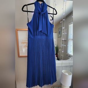 Maggy London Blue Halter Neck Dress Size 4 NWOT